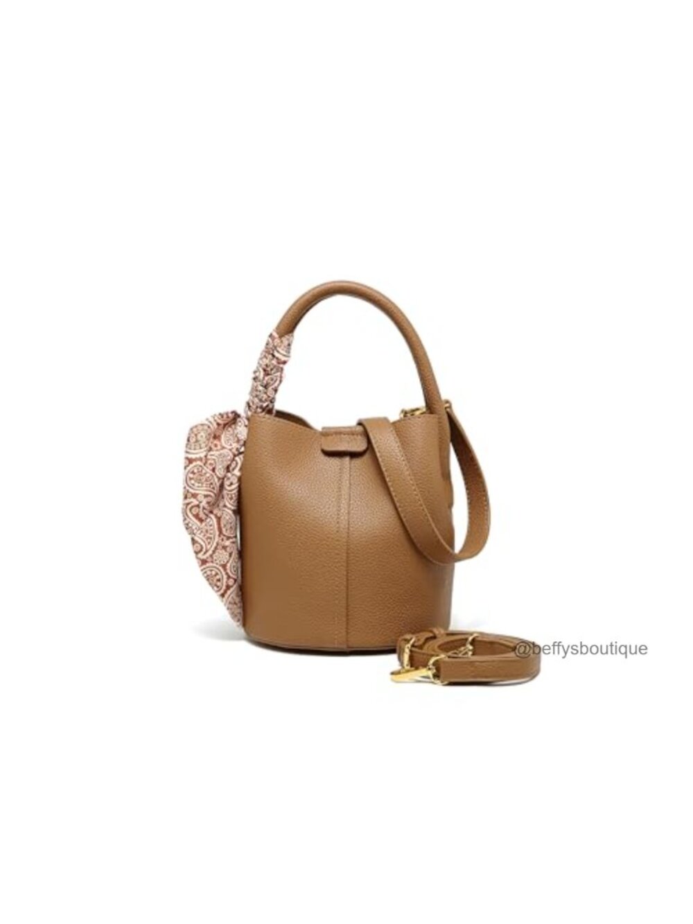 Faux Leather Bucket Purse Braided Handle Mini Crossbody Gift Pouch